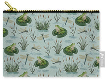 Load image into Gallery viewer, Frog and Dragonfly Pattern - Zip Pouch