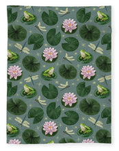 Load image into Gallery viewer, Frog and Lotus Pattern - Blanket