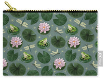 Load image into Gallery viewer, Frog and Lotus Pattern - Zip Pouch