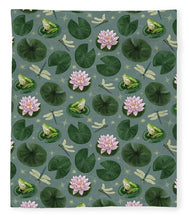 Load image into Gallery viewer, Frog and Lotus Pattern - Blanket