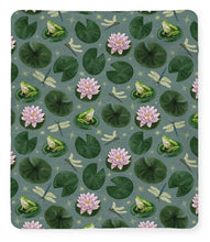 Load image into Gallery viewer, Frog and Lotus Pattern - Blanket