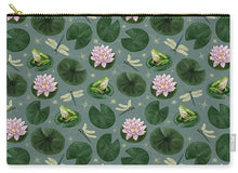 Load image into Gallery viewer, Frog and Lotus Pattern - Zip Pouch