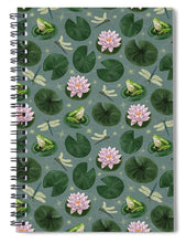 Load image into Gallery viewer, Frog and Lotus Pattern - Spiral Notebook