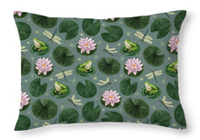 Load image into Gallery viewer, Frog and Lotus Pattern - Throw Pillow