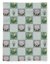 Load image into Gallery viewer, Frog and Lily Pad Checkered Pattern - Blanket