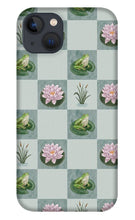 Load image into Gallery viewer, Frog and Lily Pad Checkered Pattern - Phone Case