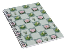 Load image into Gallery viewer, Frog and Lily Pad Checkered Pattern - Spiral Notebook