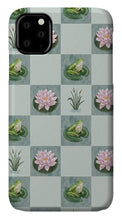 Load image into Gallery viewer, Frog and Lily Pad Checkered Pattern - Phone Case