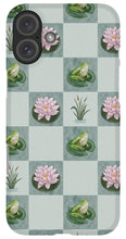 Load image into Gallery viewer, Frog and Lily Pad Checkered Pattern - Phone Case