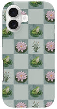Load image into Gallery viewer, Frog and Lily Pad Checkered Pattern - Phone Case