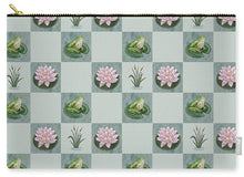 Load image into Gallery viewer, Frog and Lily Pad Checkered Pattern - Zip Pouch