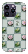 Load image into Gallery viewer, Frog and Lily Pad Checkered Pattern - Phone Case