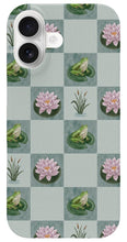 Load image into Gallery viewer, Frog and Lily Pad Checkered Pattern - Phone Case