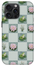 Load image into Gallery viewer, Frog and Lily Pad Checkered Pattern - Phone Case