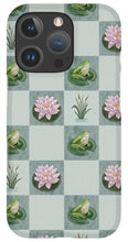 Load image into Gallery viewer, Frog and Lily Pad Checkered Pattern - Phone Case