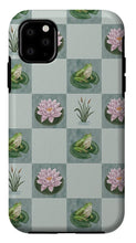 Load image into Gallery viewer, Frog and Lily Pad Checkered Pattern - Phone Case