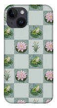 Load image into Gallery viewer, Frog and Lily Pad Checkered Pattern - Phone Case