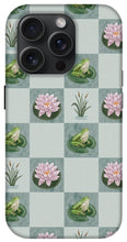 Load image into Gallery viewer, Frog and Lily Pad Checkered Pattern - Phone Case