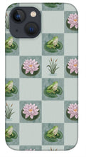 Load image into Gallery viewer, Frog and Lily Pad Checkered Pattern - Phone Case