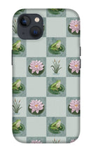 Load image into Gallery viewer, Frog and Lily Pad Checkered Pattern - Phone Case