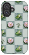 Load image into Gallery viewer, Frog and Lily Pad Checkered Pattern - Phone Case