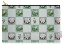 Load image into Gallery viewer, Frog and Lily Pad Checkered Pattern - Zip Pouch