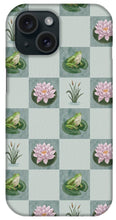 Load image into Gallery viewer, Frog and Lily Pad Checkered Pattern - Phone Case