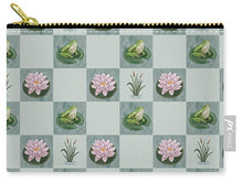 Load image into Gallery viewer, Frog and Lily Pad Checkered Pattern - Zip Pouch