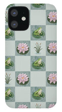 Load image into Gallery viewer, Frog and Lily Pad Checkered Pattern - Phone Case