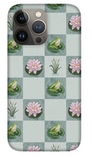 Load image into Gallery viewer, Frog and Lily Pad Checkered Pattern - Phone Case
