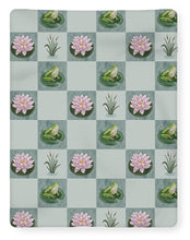Load image into Gallery viewer, Frog and Lily Pad Checkered Pattern - Blanket