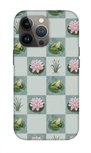 Load image into Gallery viewer, Frog and Lily Pad Checkered Pattern - Phone Case