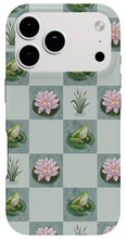 Load image into Gallery viewer, Frog and Lily Pad Checkered Pattern - Phone Case