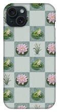 Load image into Gallery viewer, Frog and Lily Pad Checkered Pattern - Phone Case