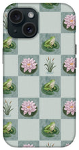 Load image into Gallery viewer, Frog and Lily Pad Checkered Pattern - Phone Case