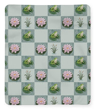 Load image into Gallery viewer, Frog and Lily Pad Checkered Pattern - Blanket