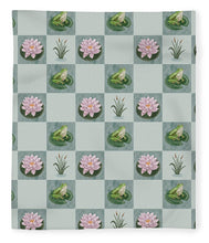 Load image into Gallery viewer, Frog and Lily Pad Checkered Pattern - Blanket