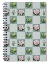 Load image into Gallery viewer, Frog and Lily Pad Checkered Pattern - Spiral Notebook