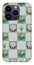 Load image into Gallery viewer, Frog and Lily Pad Checkered Pattern - Phone Case