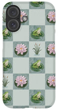 Load image into Gallery viewer, Frog and Lily Pad Checkered Pattern - Phone Case