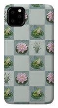 Load image into Gallery viewer, Frog and Lily Pad Checkered Pattern - Phone Case