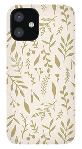Gold Falling Leaves Pattern - Phone Case