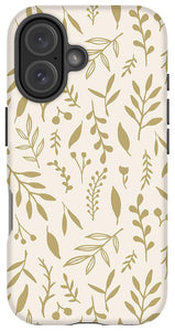 Gold Falling Leaves Pattern - Phone Case