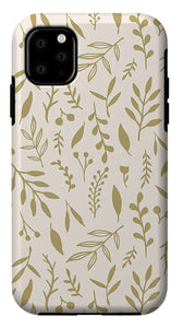 Gold Falling Leaves Pattern - Phone Case
