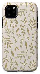 Gold Falling Leaves Pattern - Phone Case