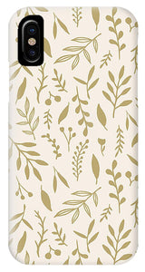 Gold Falling Leaves Pattern - Phone Case
