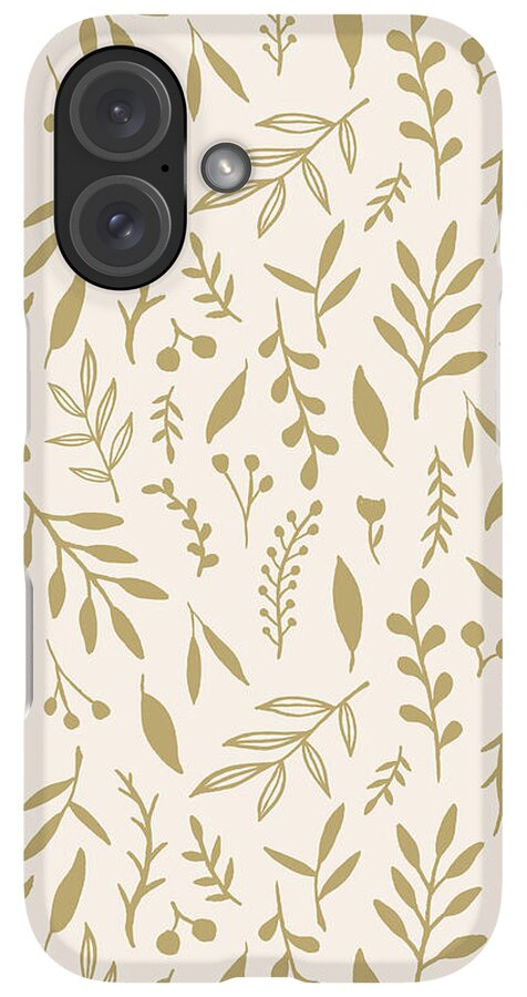 Gold Falling Leaves Pattern - Phone Case