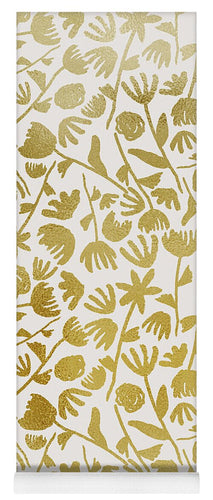 Gold Ink Floral Pattern - Yoga Mat