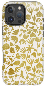 Gold Ink Floral Pattern - Phone Case