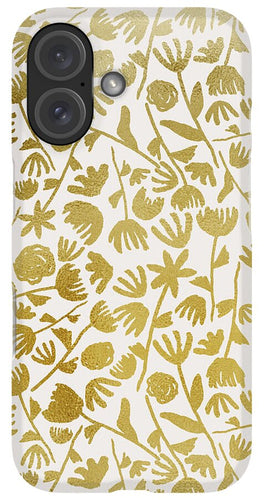 Gold Ink Floral Pattern - Phone Case